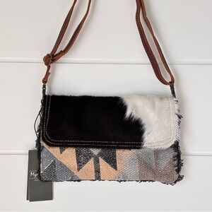 Myra Bag Two-Tone "Slingshot small & Crossbody Bag" Convertable Clutch